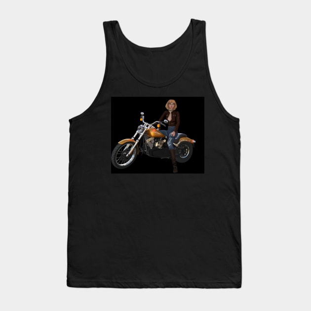 Girl motorcycle rider Tank Top by Carlosr1946